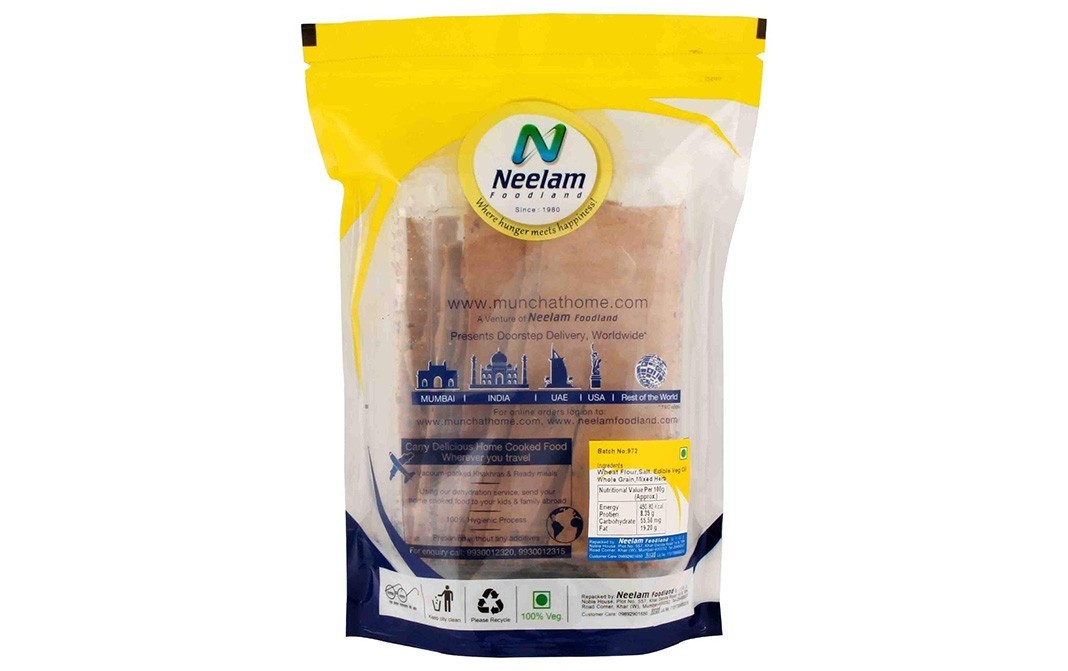 Neelam Foodland Whole Wheat Paprica Lavash   Pack  400 grams